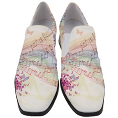 Music Notes Abstract Women Slip On Heel Loafers