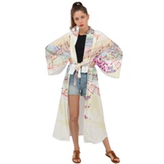 Music Notes Abstract Maxi Kimono