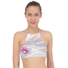 Music Notes Abstract Racer Front Bikini Top by HermanTelo