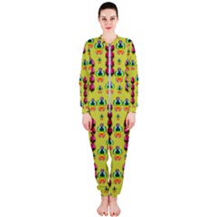 Power Can Be Flowers And Ornate Colors Decorative Onepiece Jumpsuit (ladies)  by pepitasart