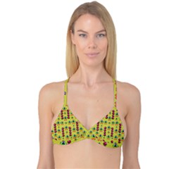 Power Can Be Flowers And Ornate Colors Decorative Reversible Tri Bikini Top by pepitasart