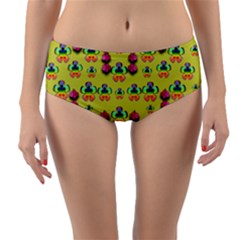 Power Can Be Flowers And Ornate Colors Decorative Reversible Mid-waist Bikini Bottoms by pepitasart