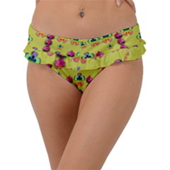 Power Can Be Flowers And Ornate Colors Decorative Frill Bikini Bottom by pepitasart