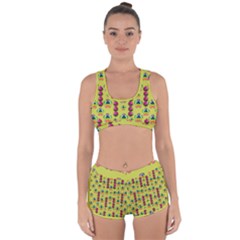 Power Can Be Flowers And Ornate Colors Decorative Racerback Boyleg Bikini Set by pepitasart