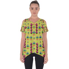 Power Can Be Flowers And Ornate Colors Decorative Cut Out Side Drop Tee by pepitasart