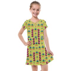 Power Can Be Flowers And Ornate Colors Decorative Kids  Cross Web Dress by pepitasart