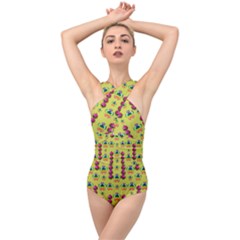 Power Can Be Flowers And Ornate Colors Decorative Cross Front Low Back Swimsuit by pepitasart