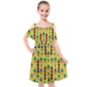 Power Can Be Flowers And Ornate Colors Decorative Kids  Cut Out Shoulders Chiffon Dress View1