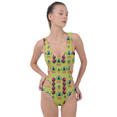 Power Can Be Flowers And Ornate Colors Decorative Side Cut Out Swimsuit by pepitasart