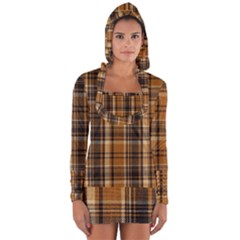 Tartan Design Long Sleeve Hooded T-shirt by impacteesstreetwearfour