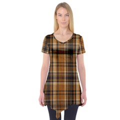 Tartan Design Short Sleeve Tunic  by impacteesstreetwearfour