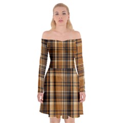 Tartan Design Off Shoulder Skater Dress by impacteesstreetwearfour