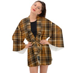 Tartan Design Long Sleeve Kimono