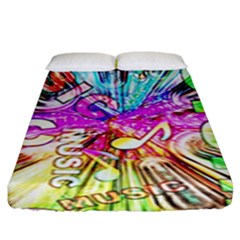 Music Abstract Sound Colorful Fitted Sheet (king Size) by Mariart