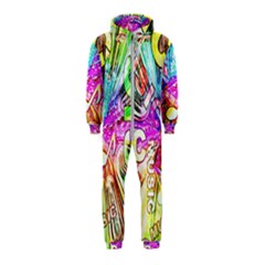 Music Abstract Sound Colorful Hooded Jumpsuit (kids)