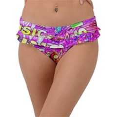 Music Abstract Sound Colorful Frill Bikini Bottom