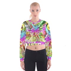 Music Abstract Sound Colorful Cropped Sweatshirt