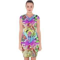 Music Abstract Sound Colorful Capsleeve Drawstring Dress  by Mariart