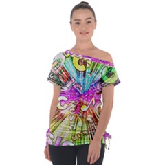 Music Abstract Sound Colorful Tie-up Tee