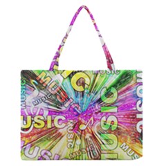 Music Abstract Sound Colorful Zipper Medium Tote Bag by Mariart