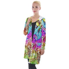 Music Abstract Sound Colorful Hooded Pocket Cardigan