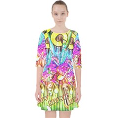 Music Abstract Sound Colorful Pocket Dress by Mariart