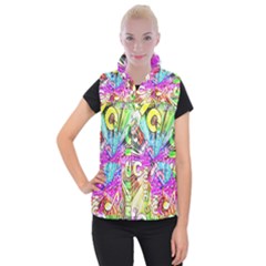 Music Abstract Sound Colorful Women s Button Up Vest