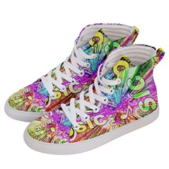 Music Abstract Sound Colorful Men s Hi-top Skate Sneakers