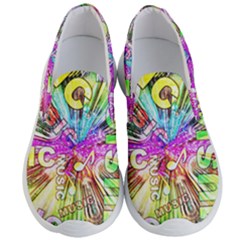 Music Abstract Sound Colorful Men s Lightweight Slip Ons