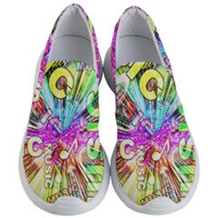 Music Abstract Sound Colorful Women s Lightweight Slip Ons