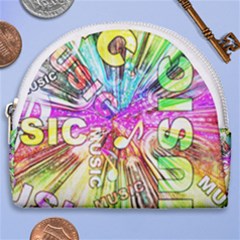 Music Abstract Sound Colorful Horseshoe Style Canvas Pouch