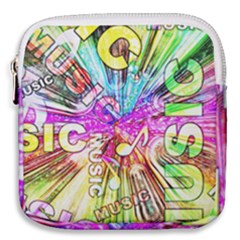 Music Abstract Sound Colorful Mini Square Pouch by Mariart