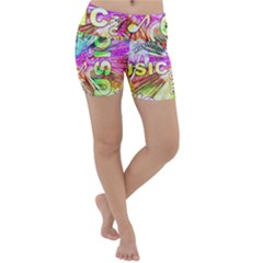 Music Abstract Sound Colorful Lightweight Velour Yoga Shorts