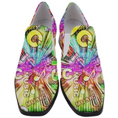 Music Abstract Sound Colorful Women Slip On Heel Loafers by Mariart