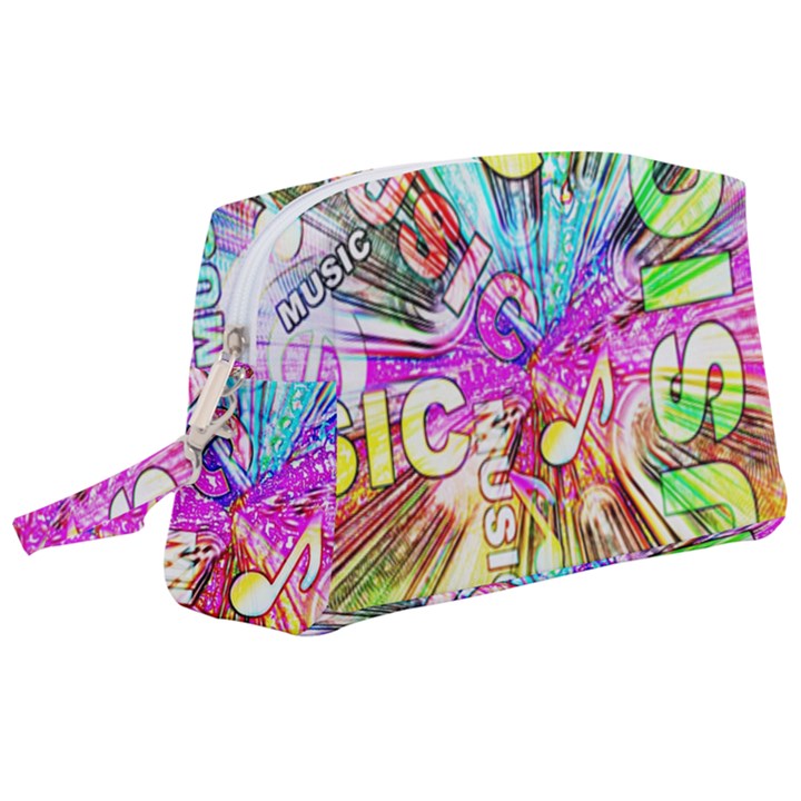 Music Abstract Sound Colorful Wristlet Pouch Bag (Large)