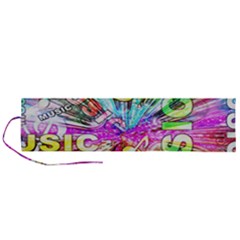 Music Abstract Sound Colorful Roll Up Canvas Pencil Holder (l)