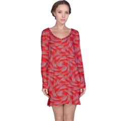 Background Abstraction Red Gray Long Sleeve Nightdress by HermanTelo