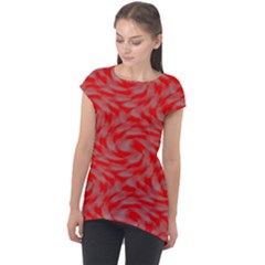 Background Abstraction Red Gray Cap Sleeve High Low Top by HermanTelo