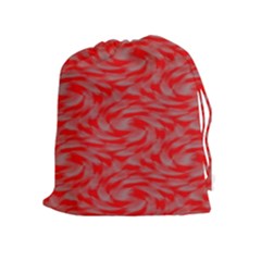 Background Abstraction Red Gray Drawstring Pouch (xl)