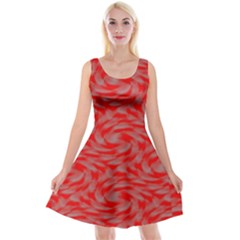 Background Abstraction Red Gray Reversible Velvet Sleeveless Dress