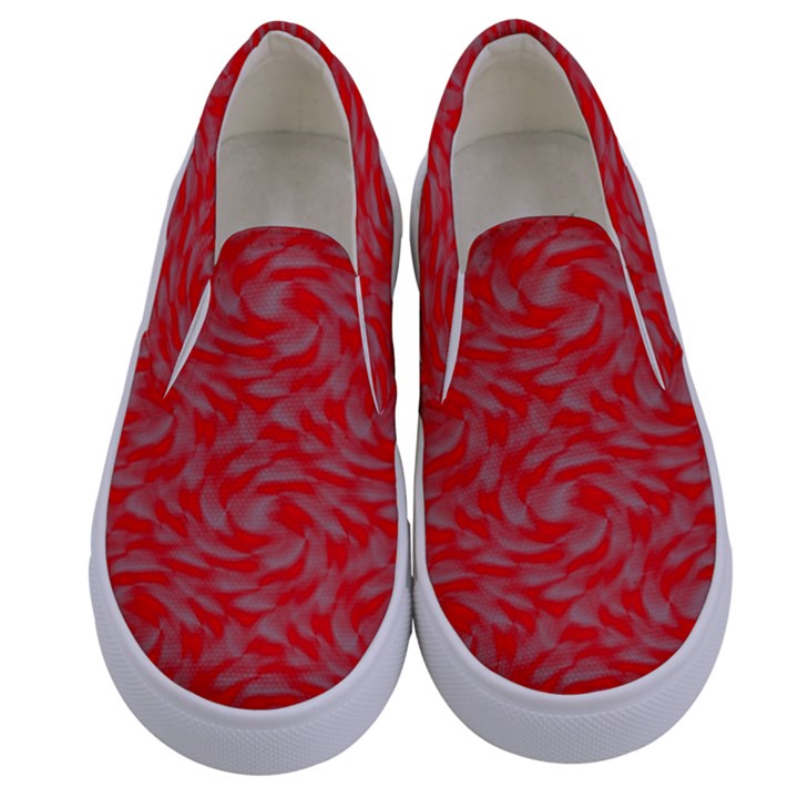 Background Abstraction Red Gray Kids  Canvas Slip Ons