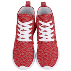 Background Abstraction Red Gray Women s Lightweight High Top Sneakers by HermanTelo