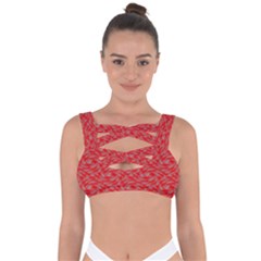 Background Abstraction Red Gray Bandaged Up Bikini Top by HermanTelo