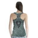 Elegant Heart With Piano And Clef On Damask Background Racer Back Sports Top View2