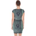 Elegant Heart With Piano And Clef On Damask Background Capsleeve Drawstring Dress  View2