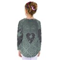 Elegant Heart With Piano And Clef On Damask Background Kids  Long Sleeve Tee View2