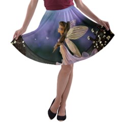 Little Fairy With Dove A-line Skater Skirt by FantasyWorld7