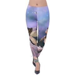 Little Fairy With Dove Velvet Leggings by FantasyWorld7