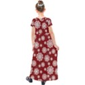 Snowflakes on Red Kids  Short Sleeve Maxi Dress View2