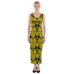 Biohazard Sign Fitted Maxi Dress by ArtworkByPatrick